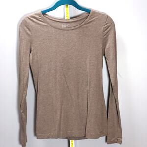 GapBody Pure Body Brown Long Sleeve Stretch Tee Size M